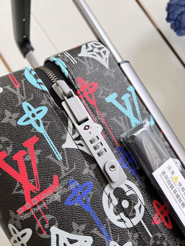 LV專櫃2023新款塗鴉拉杆箱 K606 路易威登經典男女款Horizon拉杆箱 dn1138